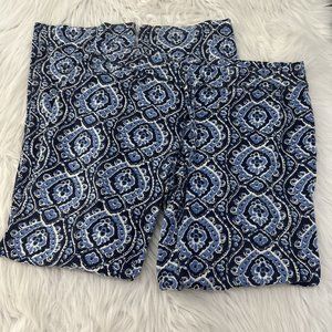 Lucky Brand Womens Blue Geo Pattern Pants Sleep Pants L Tie Waist Comfort